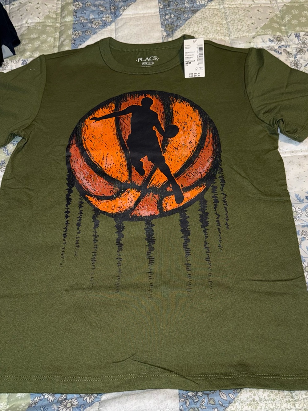 The Children’s Place Boys Size M 7 8 Medium New NWT Green Basketball Shirt
